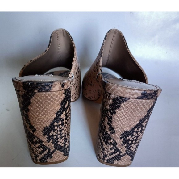 Steve Madden Slide Sandal Size 10M Block High Heels Snake Print New No Box - Picture 6 of 9